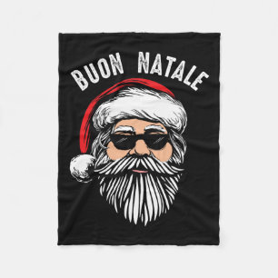 Cobertor De Velo Buon natale italiano santa claus babbo cristo engr