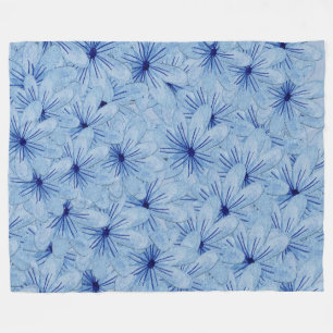 Cobertor De Velo Buquê de Flores Selvagens Azuis de Aquarela