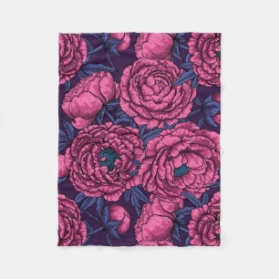 Cobertor De Velo Buquê de pedônia rosa