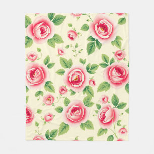 Cobertor De Velo Buquê de Rosa Rosa Vintage Floral Pastel Chintz
