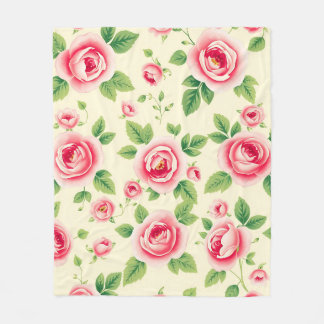 Cobertor De Velo Buquê de Rosa Rosa Vintage Floral Pastel Chintz