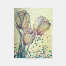 Cobertor De Velo Buquê de três tulipas amarelas