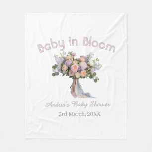 Cobertor De Velo buquê floral baby in bloom baby shower retro rosa