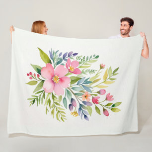 Cobertor De Velo Buquê Floral de Aquarela do Jardim Corado