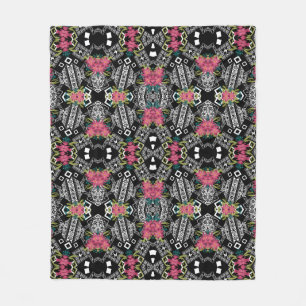 Cobertor De Velo Buquês de flores cor-de-rosa em uma geometria