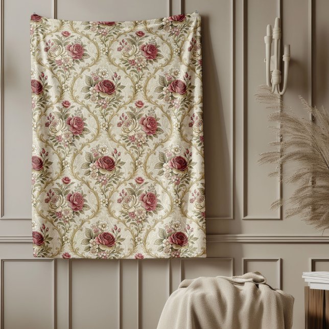 Cobertor De Velo Buraco de Damasco Opulente com Rich Charm Vitorian (Opulent Damask Blanket with Rich Victorian Charm)