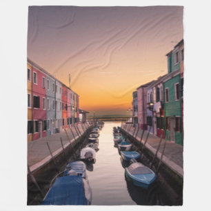 Cobertor De Velo Burano Itália No Sun Set Fleece Blanket