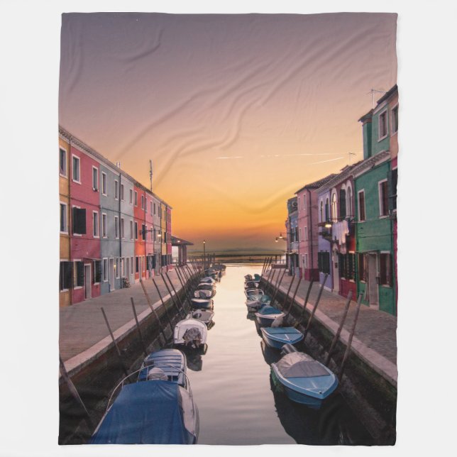 Cobertor De Velo Burano Itália No Sun Set Fleece Blanket (Frente)