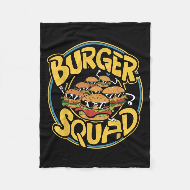 Cobertor De Velo Burger Squad Engraçado Cheeseburger Comida Hamburg (Frente)