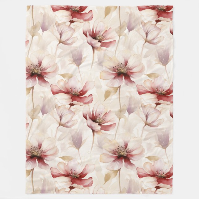 Cobertor De Velo Burgundy Cream Floral (Frente)