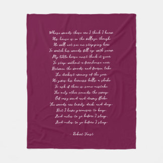 Cobertor De Velo Burgundy Custom Poem Song Lyric Quote 