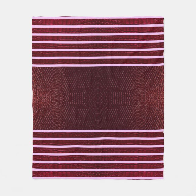 Cobertor De Velo Burgundy Exotic Faux Snake Leather Linear Stripe (Frente)