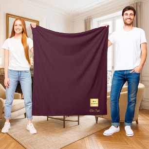 Cobertor De Velo Burgundy gold corporate logo name empresa luxuosa