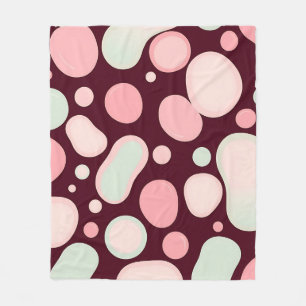 Cobertor De Velo Burgundy Rosa Hortelã Padrão Abstrato Blob Orgânic