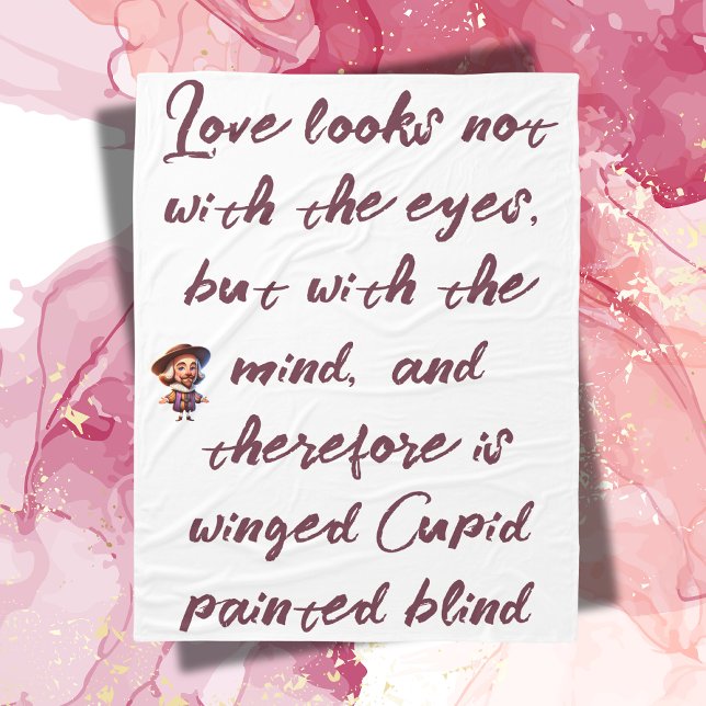 Cobertor De Velo Burgundy sobre White Shakespeare Love não parece.. (Criador carregado)