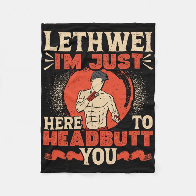 Cobertor De Velo Burmese Boxing Headbutt Lethwei Training Art Of 9 (Frente)