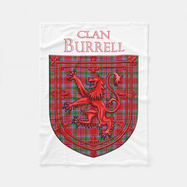 Cobertor De Velo Burrell Tartan Xadrez Escocesa Rampant Lion (Frente)