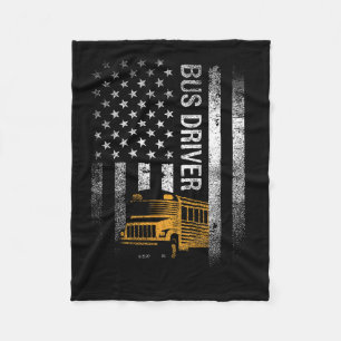 Cobertor De Velo Bus Driver Usa American Flag Funny Bus Driver Gift