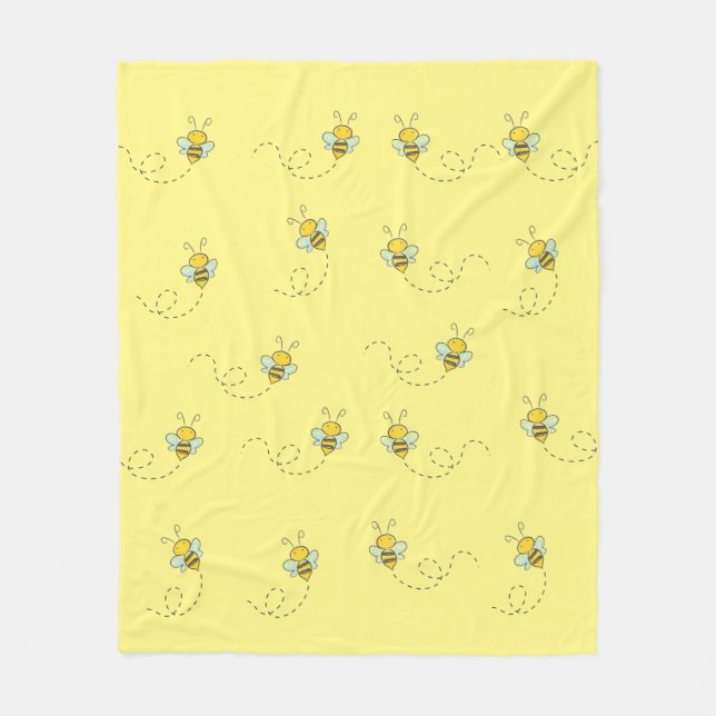 Cobertor De Velo Busy Bee Cute Yellow Pattern (Frente)