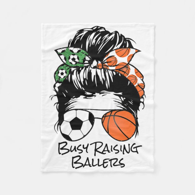 Cobertor De Velo Busy Raising Llers Messy Bun Sketll Soccer (Frente)