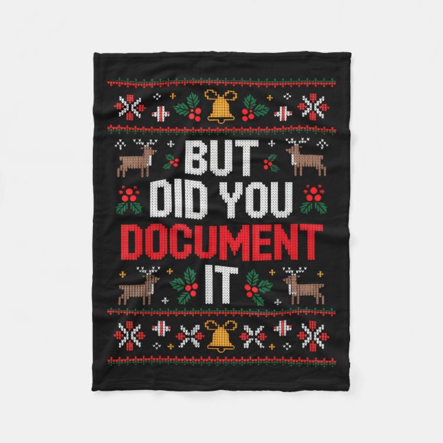 Cobertor De Velo But Did You Doent It Funny Office Christmas Ugly  (Frente)