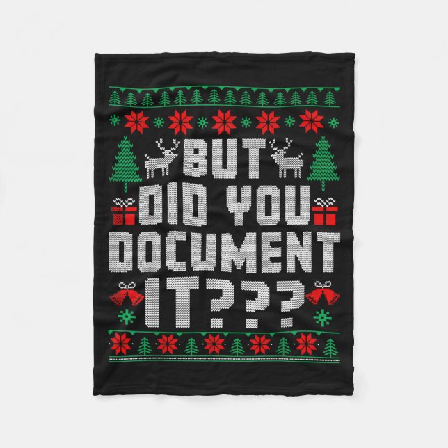 Cobertor De Velo But Did You Doent It Funny Office Christmas Ugly  (Frente)