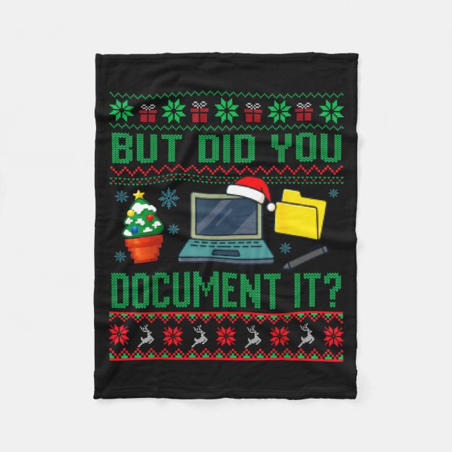 Cobertor De Velo But Did You Doent It Funny Office Christmas Ugly S (Frente)