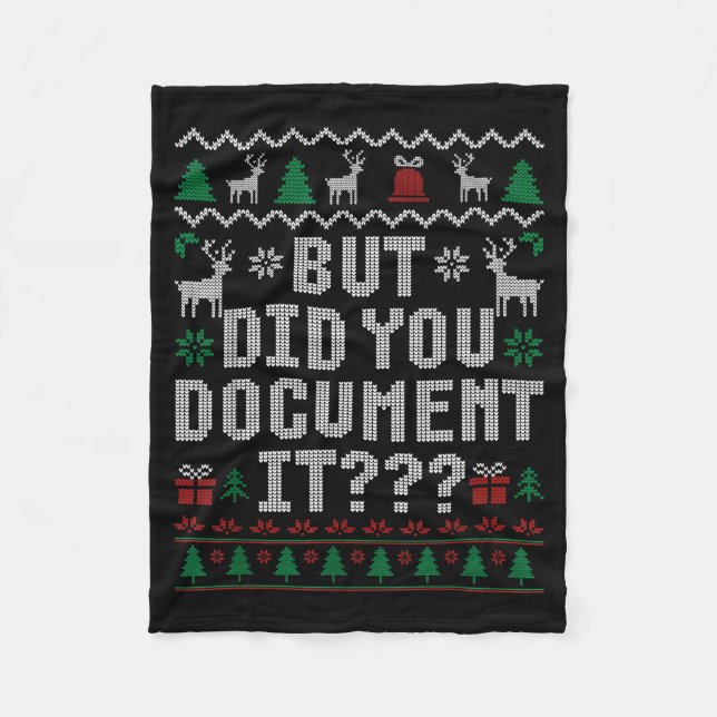 Cobertor De Velo But Did You Doent It Funny Office Christmas Ugly S (Frente)