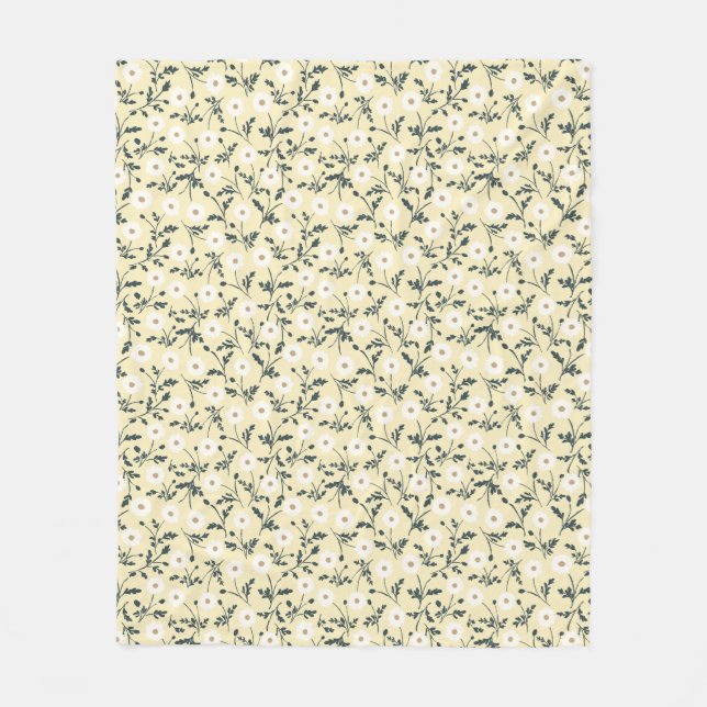 Cobertor De Velo Butter Yellow Cream Modern Farmhouse Daisy Pattern (Frente)