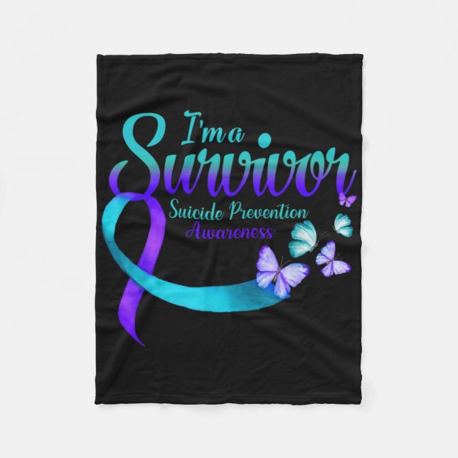 Cobertor De Velo Butterfly Im A Survivor Suicide Prevention Awaren  (Frente)