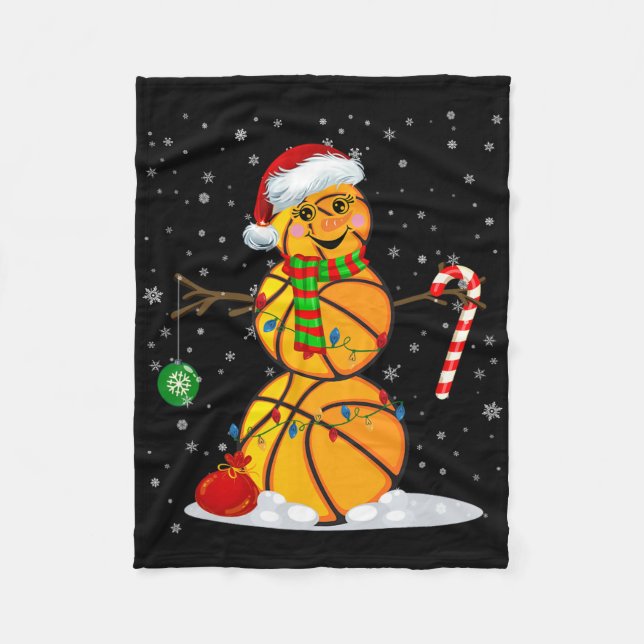 Cobertor De Velo Bysketbyll Snowman Diversão Jogo de Natal Combinaç (Frente)