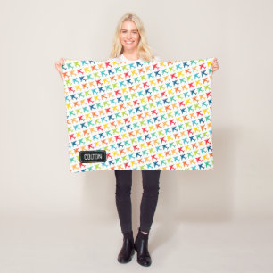 Cobertor De Velo C-17 Transporte Jet Nome Personalizado Baby Blanke