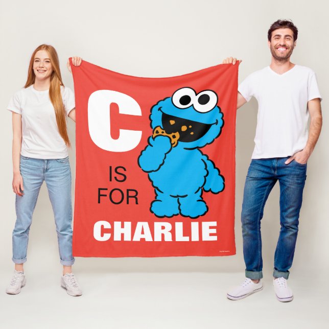 Cobertor De Velo C é para Cookie Monster | Adicione seu nome (In Situ)