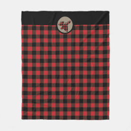 Cobertor De Velo Cabeça de alce Xadrez Negra