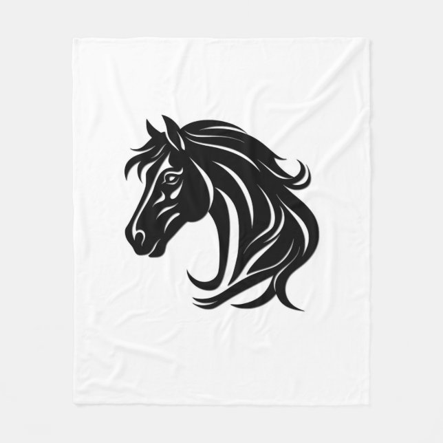 Cobertor De Velo Cabeça de Cavalo Preto Magnífico (Frente)