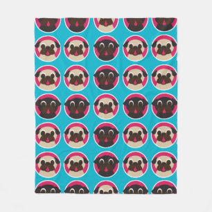 Cobertor De Velo Cabeças do Pug na cobertura do velo da cerceta