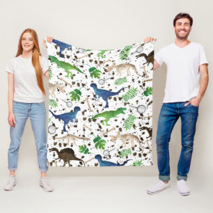 Cobertor De Velo Caça ao Dinossauro! Dinossauros no Safari Meninos 