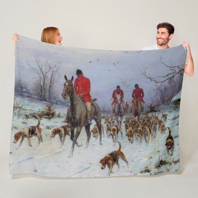 Cobertor De Velo Caça ao Raposo Caçadores e Cães Voltando para Casa (In Situ)