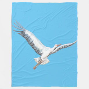 Cobertor De Velo Caça branca voando sobre fundo azul