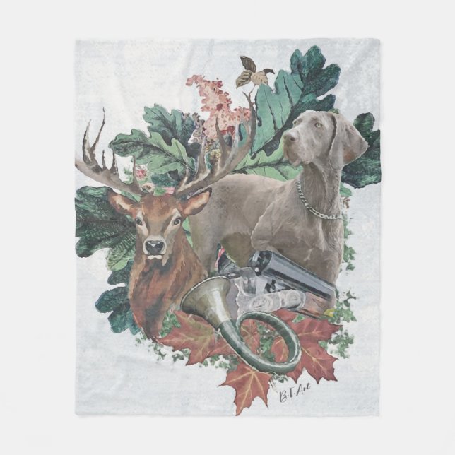 Cobertor De Velo Caça com um Weimaraner, "Espírito de Cinzas" (Frente)