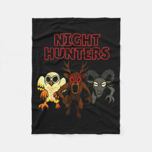 Cobertor De Velo Caçadores Noturnos. 3 Animais Na Floresta. Gamer L