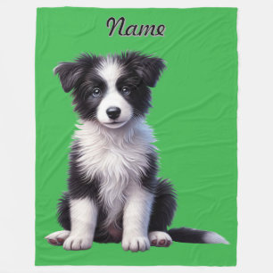 Cobertor De Velo Cachorrinho Personalizado Border Collie Fofo