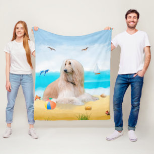 Cobertor De Velo Cachorro afegão na praia