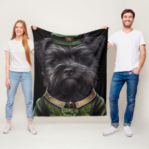 Cobertor De Velo Cachorro Affenpinscher vestido para o Dia de São P
