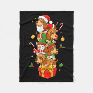 Cobertor De Velo Cachorro Apostador Papai Noel Elfo Boneco de Neve