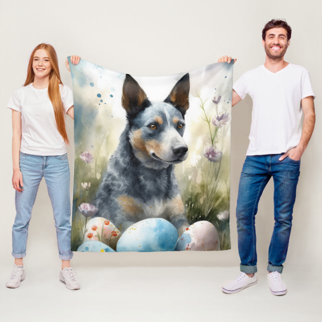 Cobertor De Velo Cachorro Blue Heeler com Ovos de Páscoa Feriado (In Situ)