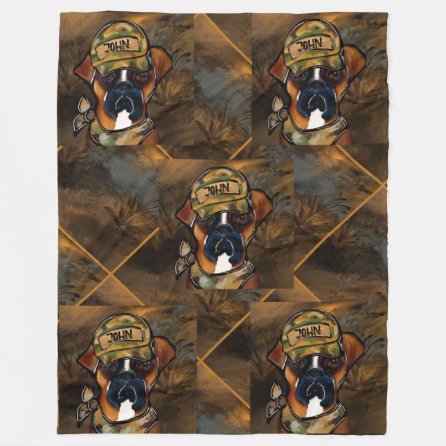 Cobertor De Velo Cachorro Boxer (Frente)