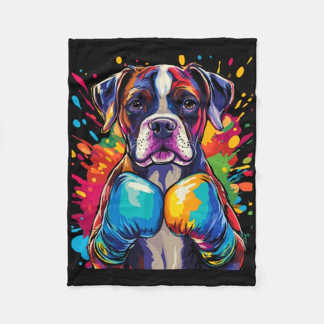Cobertor De Velo Cachorro-Boxer Com Luvas-Alça-Pintada (Frente)