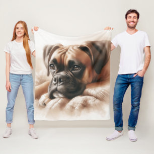 Cobertor De Velo Cachorro Boxer numa dose serena