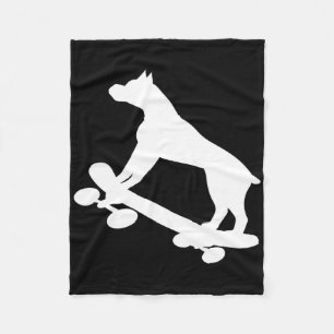 Cobertor De Velo Cachorro Boxer Patinador de Skate Engraçado Patina
